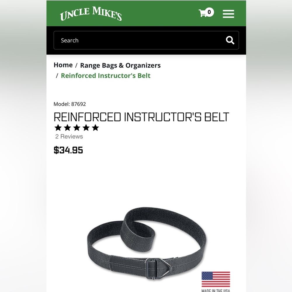 REINFORCED INSTRUCTOR'S BELT uncle Mike black Size XX-Large 50-54″